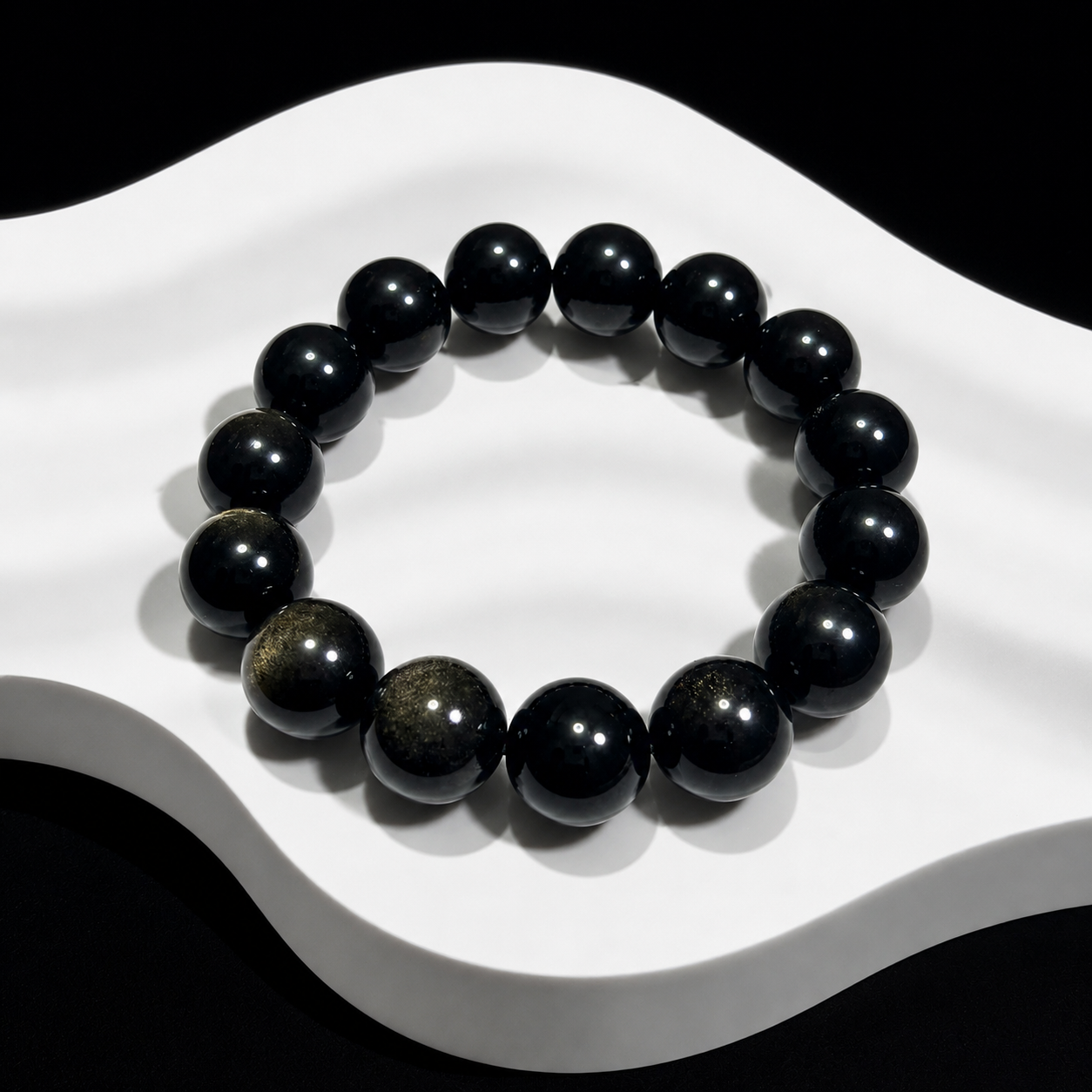 High-quality natural golden obsidian cat's eye obsidian bracelet for women Focus & Productivity
