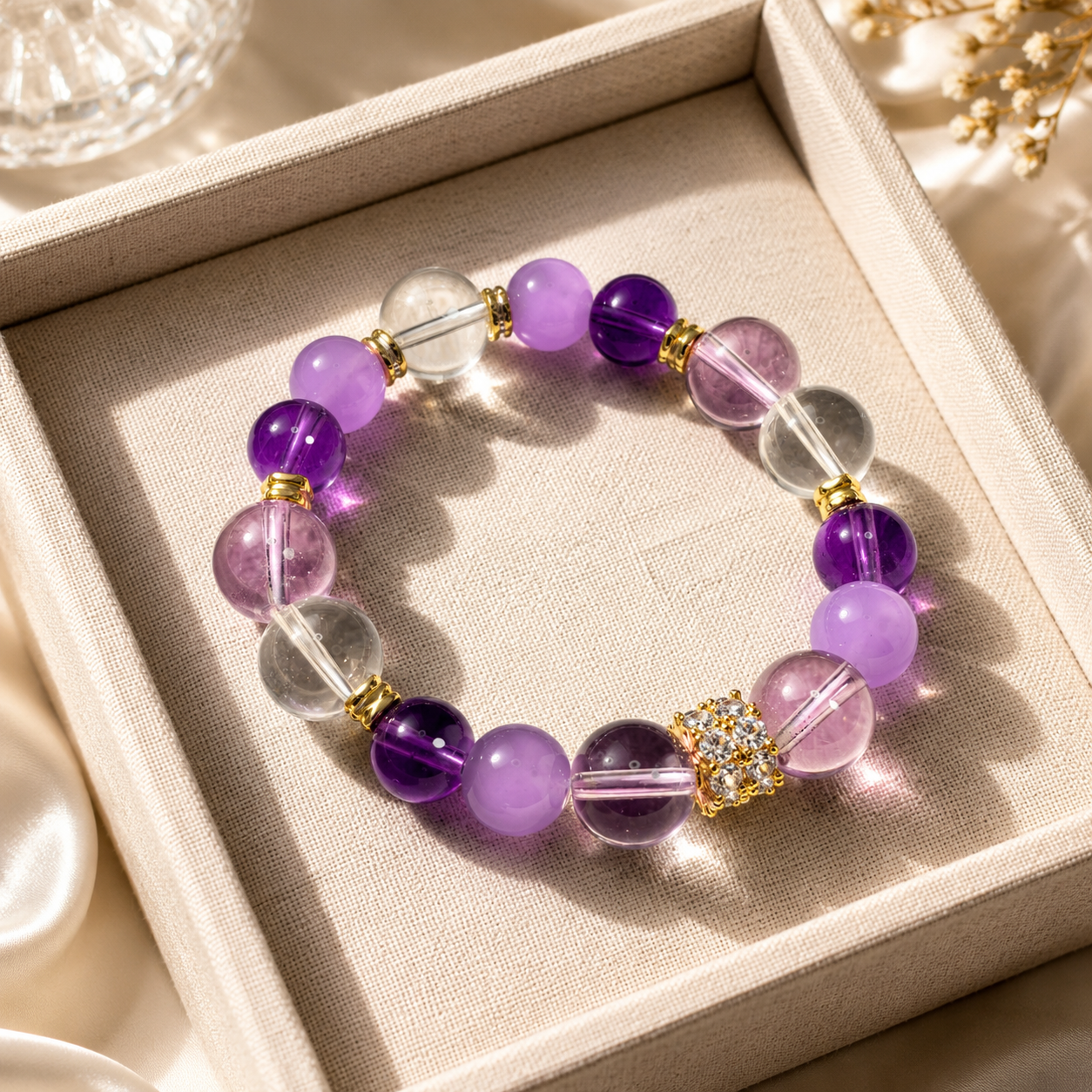 Natural amethyst Uruguayan bracelet for protection and safety