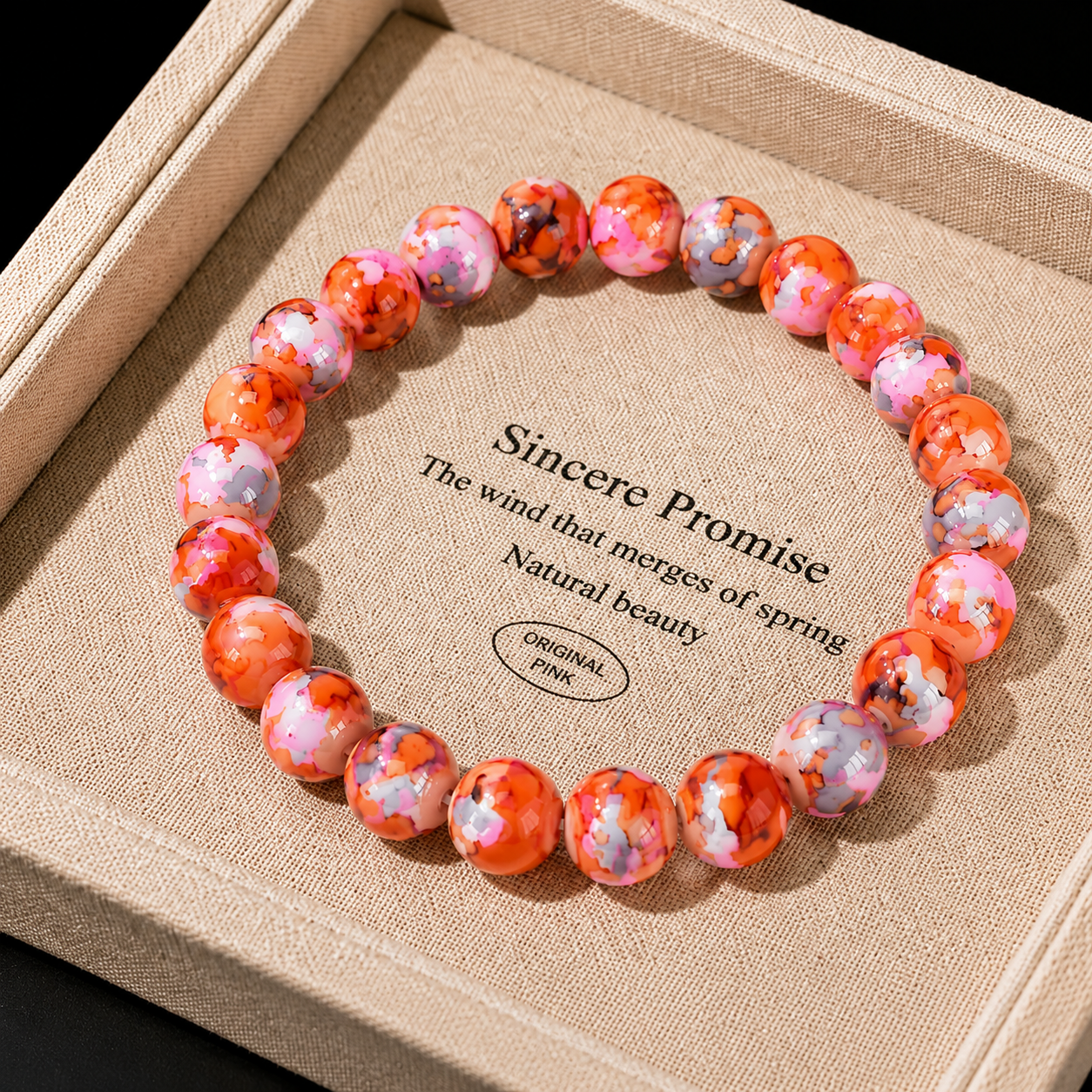 Rainbow Stone Bracelet Spray Painted Glass Bracelet Pressed Turquoise Lucky Bracelet