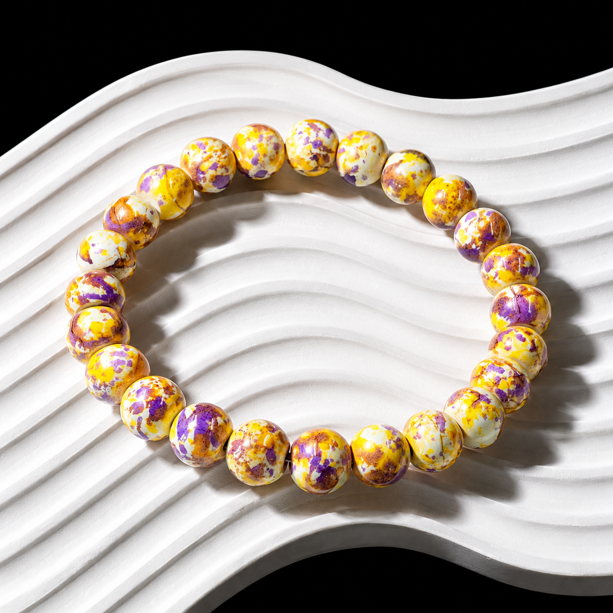Rainbow Stone Spray Painted Glass Powder Pressed Turquoise to Get a Health Bracelet