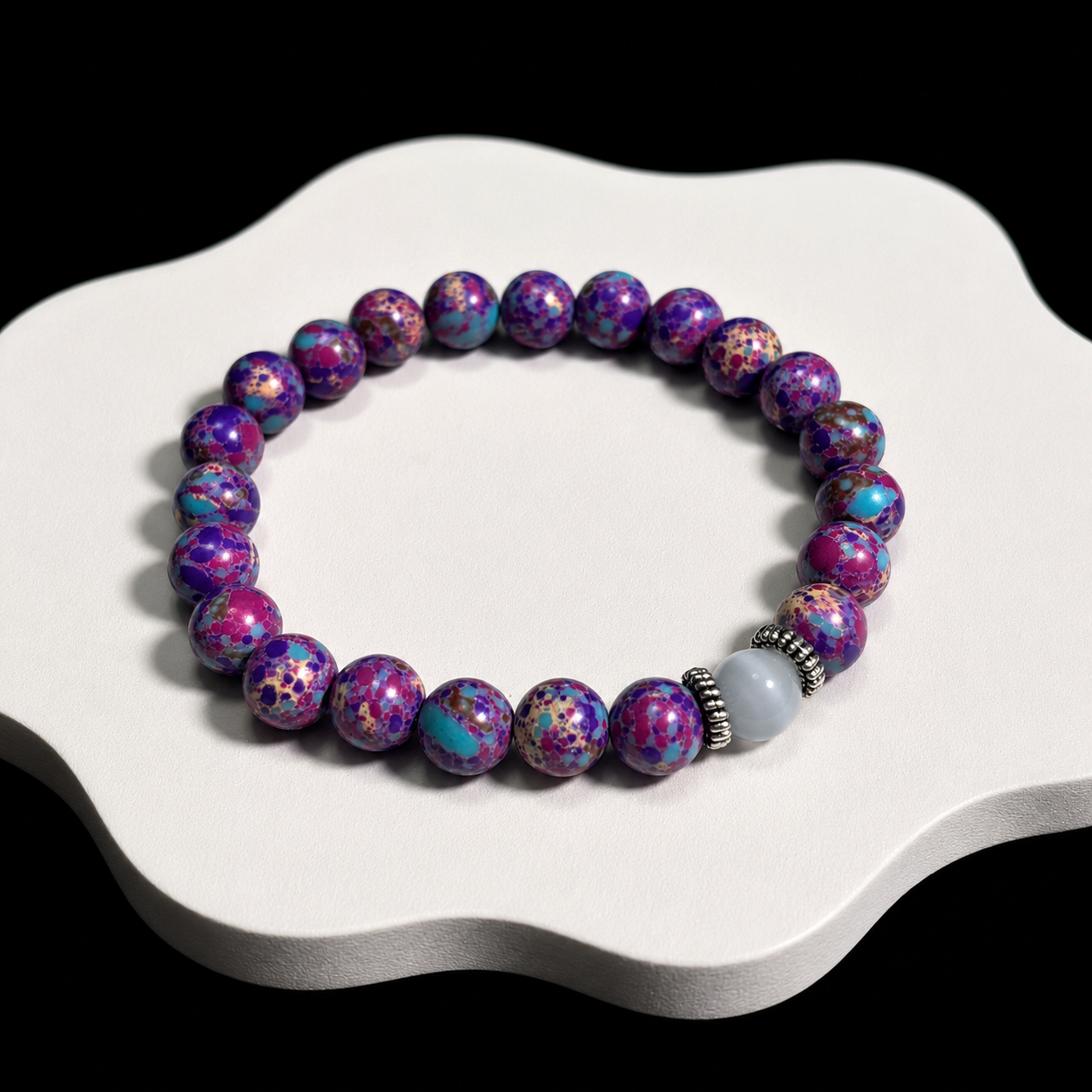 Nine different elemental natural stone glass bracelets Calm & Balance