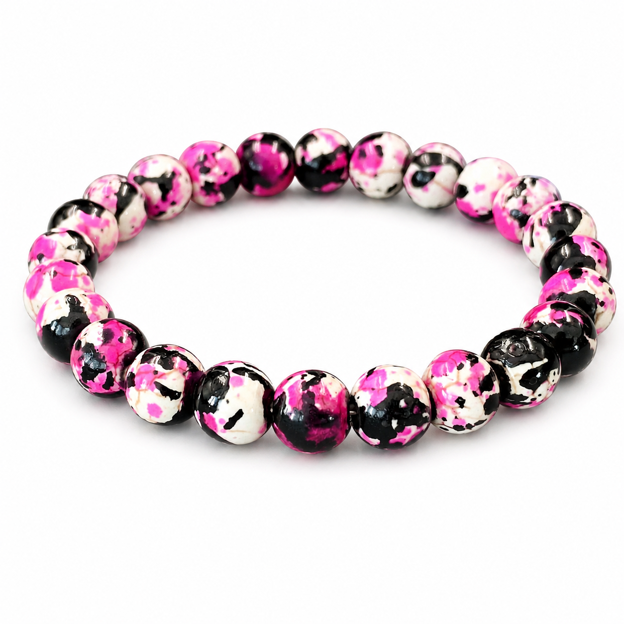 Rainbow Stone Spray Painted Glass Bracelet: Protecting Love