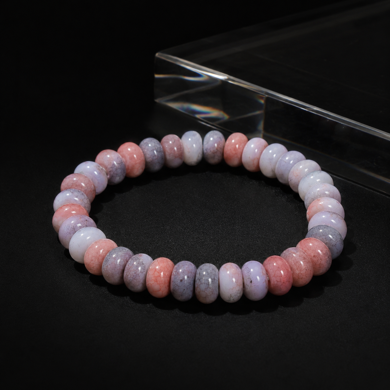 Vintage natural stone and crystal bracelets relieve stress