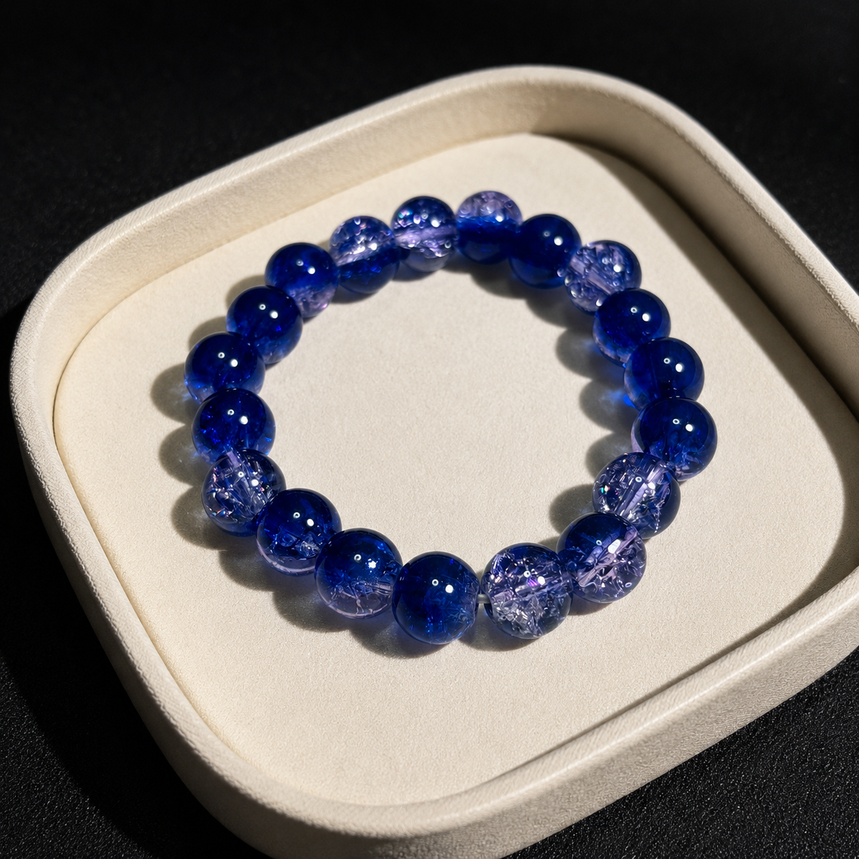 High-end crystal bead bracelet, deep blue Sleep & Relaxation