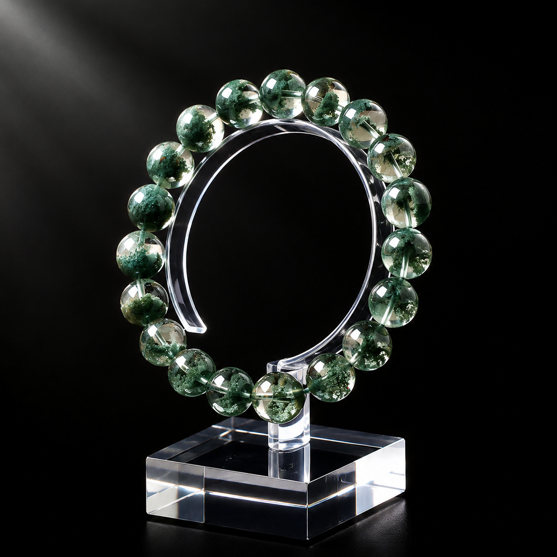 Brazilian natural green phantom quartz health bracelet