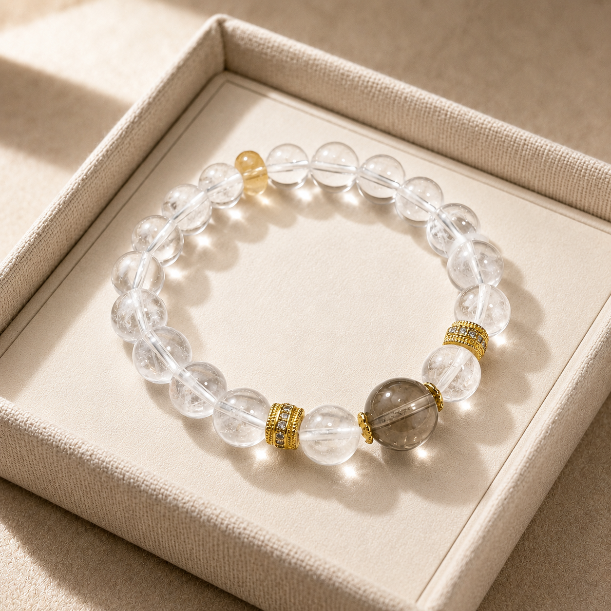 Natural white crystal and white citrine for health bracelet