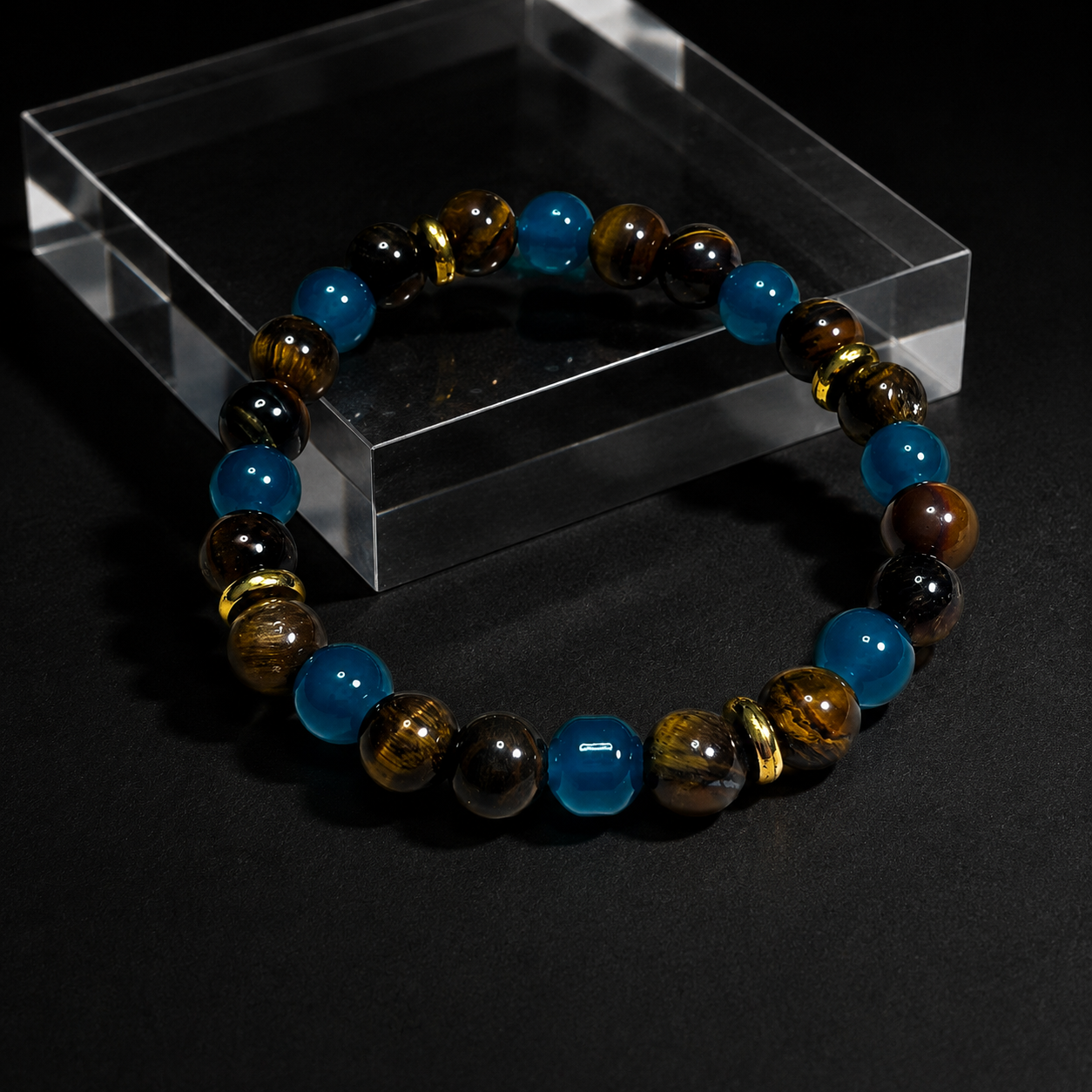 Nine different elements of natural glass bracelet bring wealth