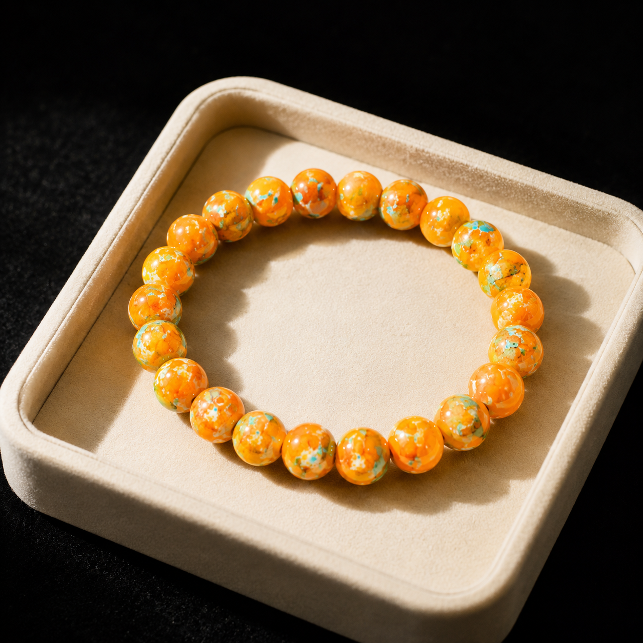 Rain-colored stone spray-painted glass bracelet Sleep & Relaxation