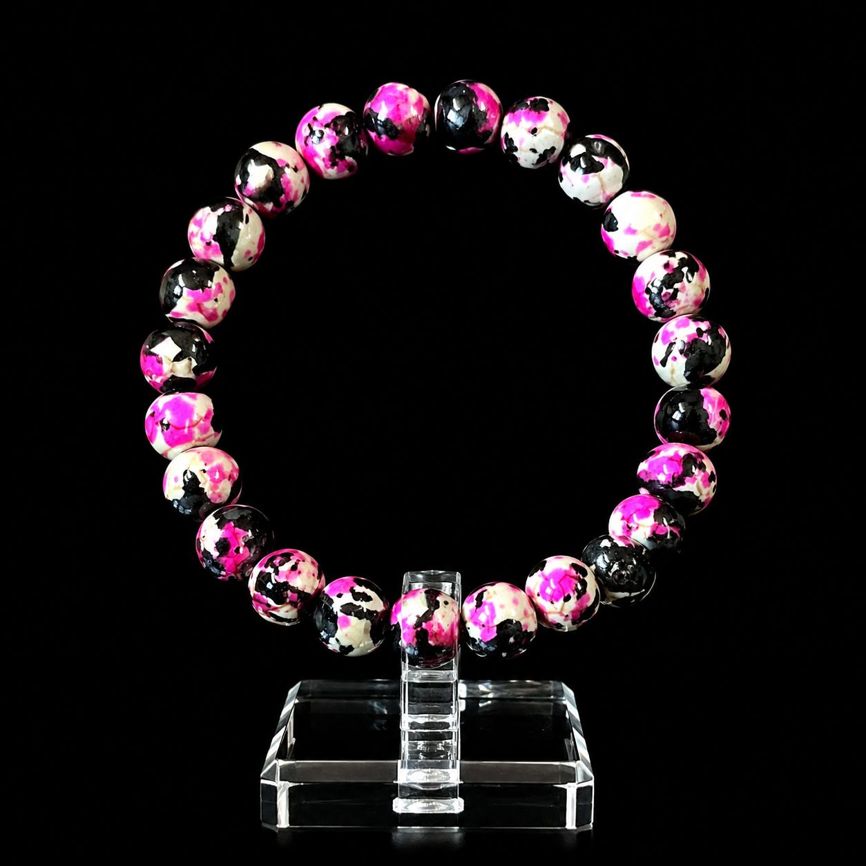 Rainbow Stone Spray Painted Glass Bracelet: Protecting Love