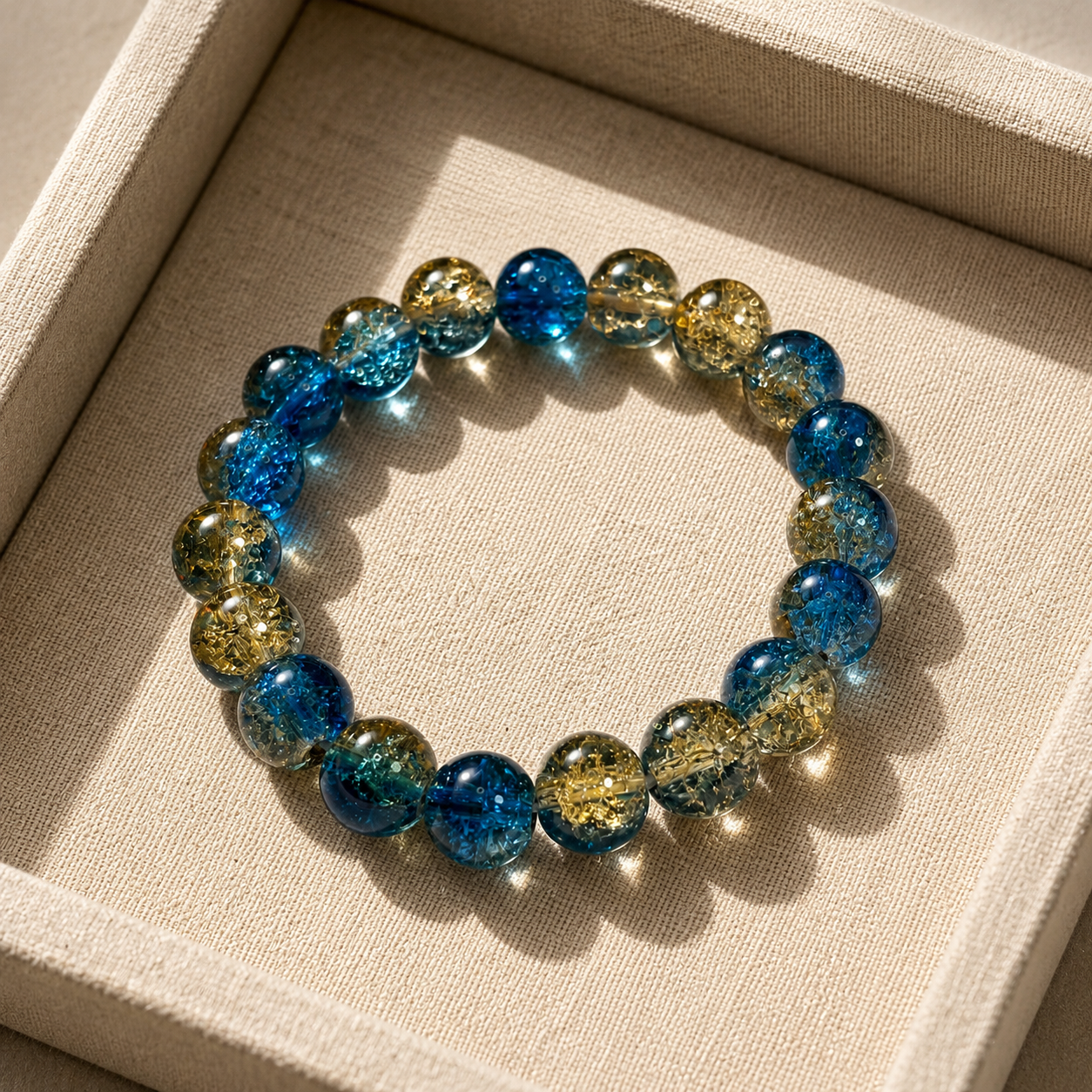 Dark blue crystal bead bracelet for protection and safety