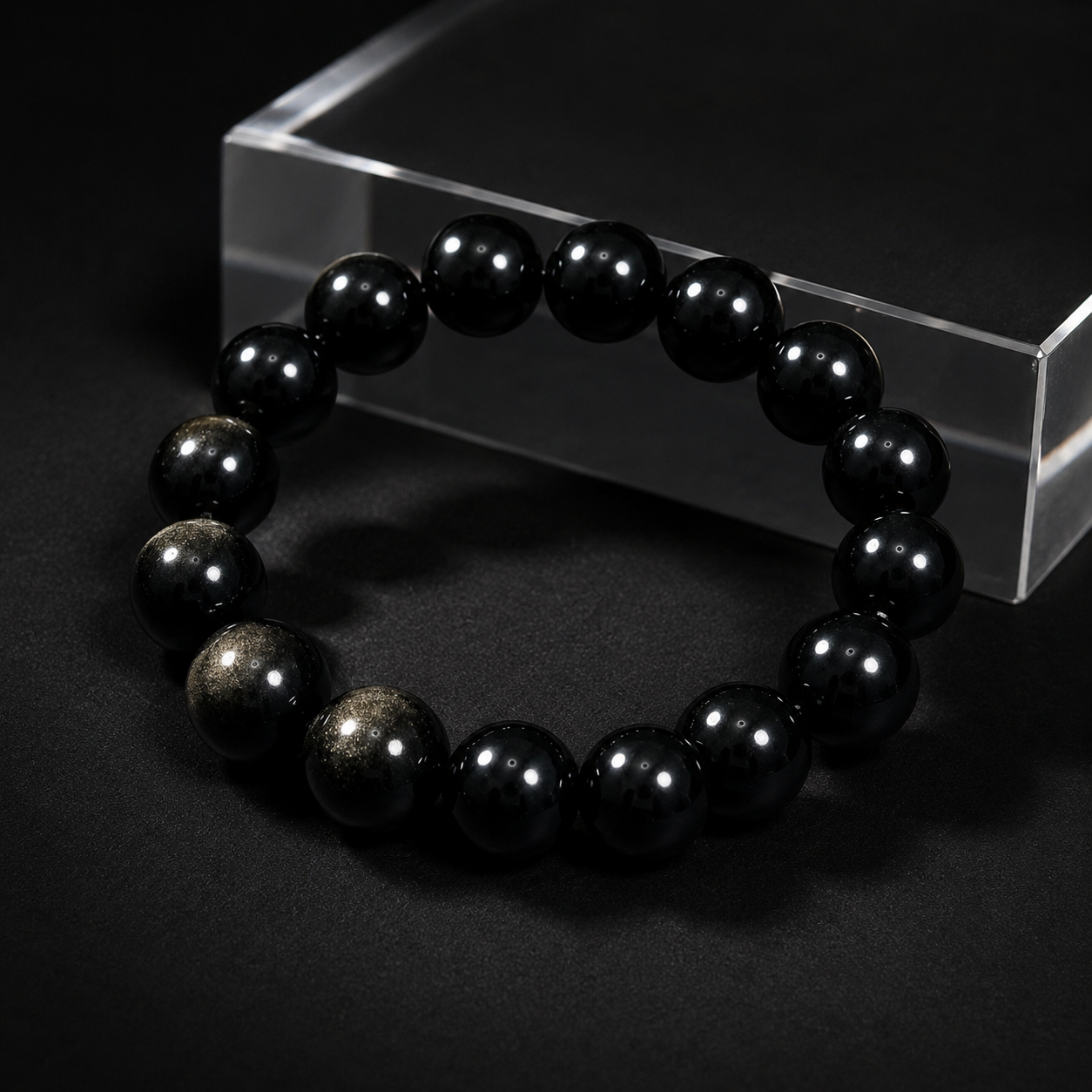 High-quality natural golden obsidian cat's eye obsidian bracelet for women Focus & Productivity