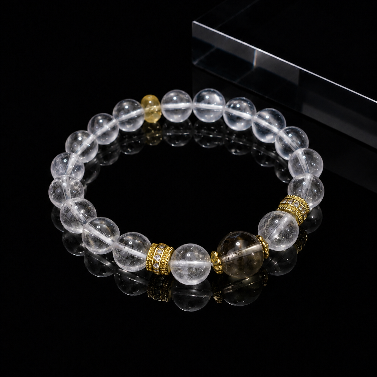 Natural white crystal and white citrine for health bracelet