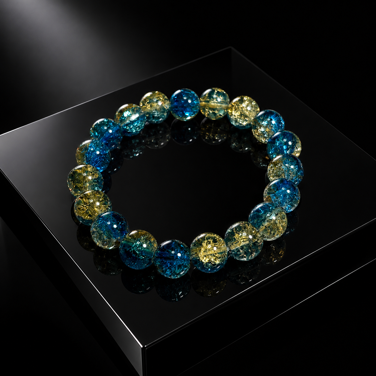 Dark blue crystal bead bracelet for protection and safety