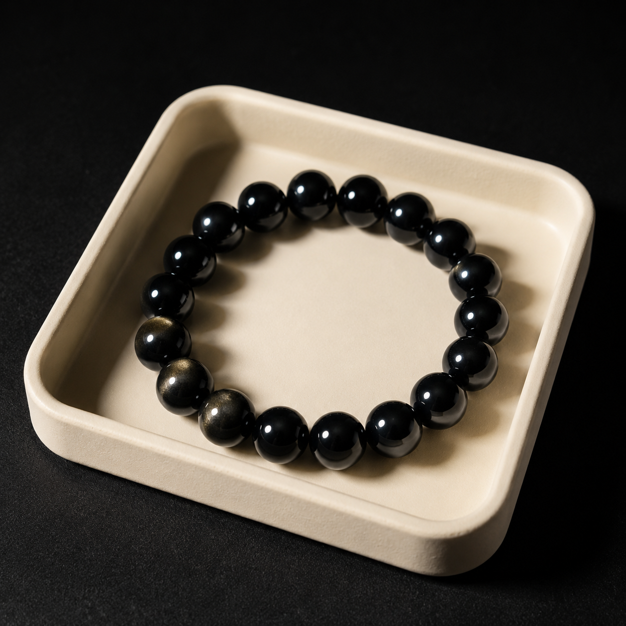 High-quality natural golden obsidian cat's eye obsidian bracelet for women Focus & Productivity