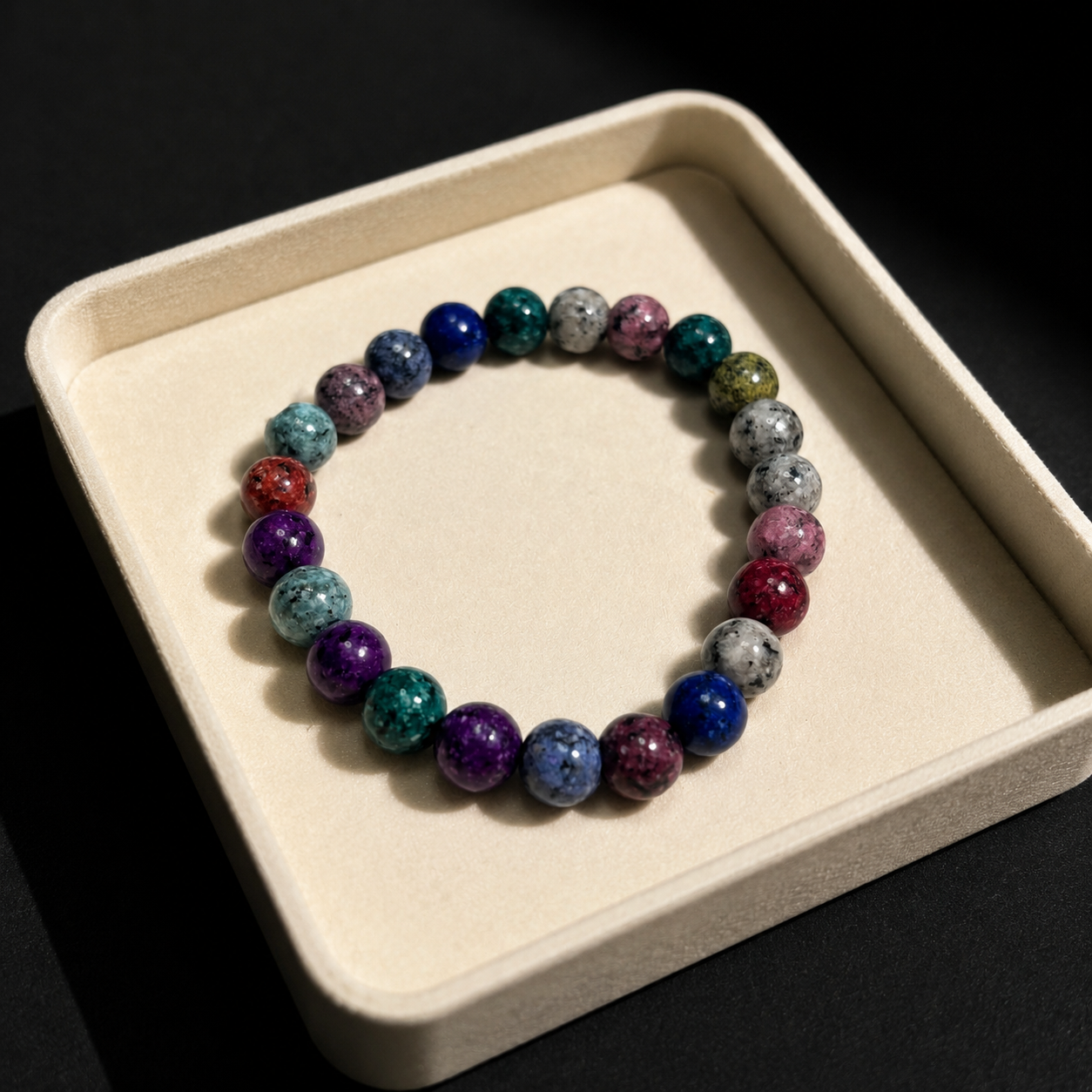 Vintage natural stone and crystal bracelets relieve stress