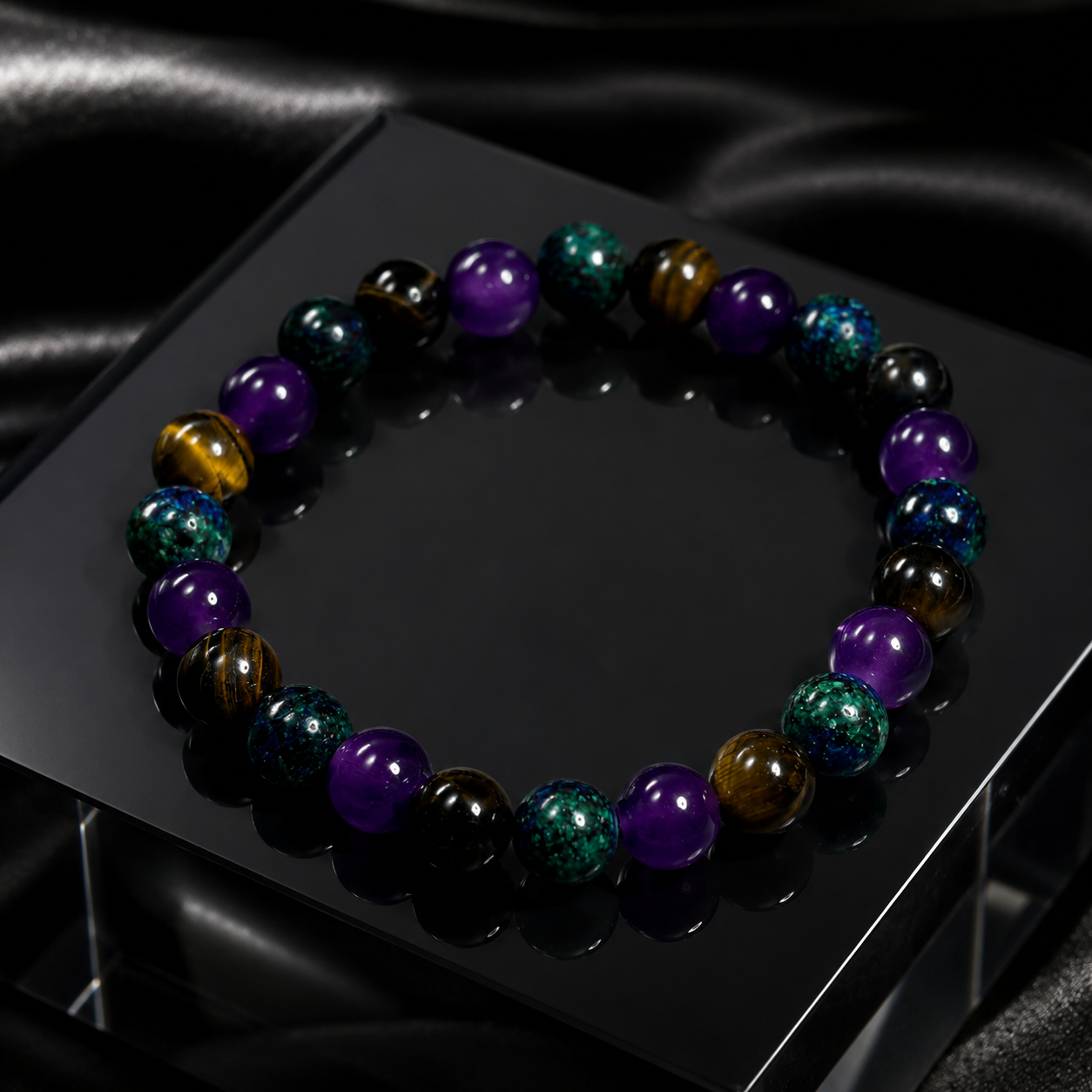 Amethyst wish-fulfilling natural tiger's eye bracelet