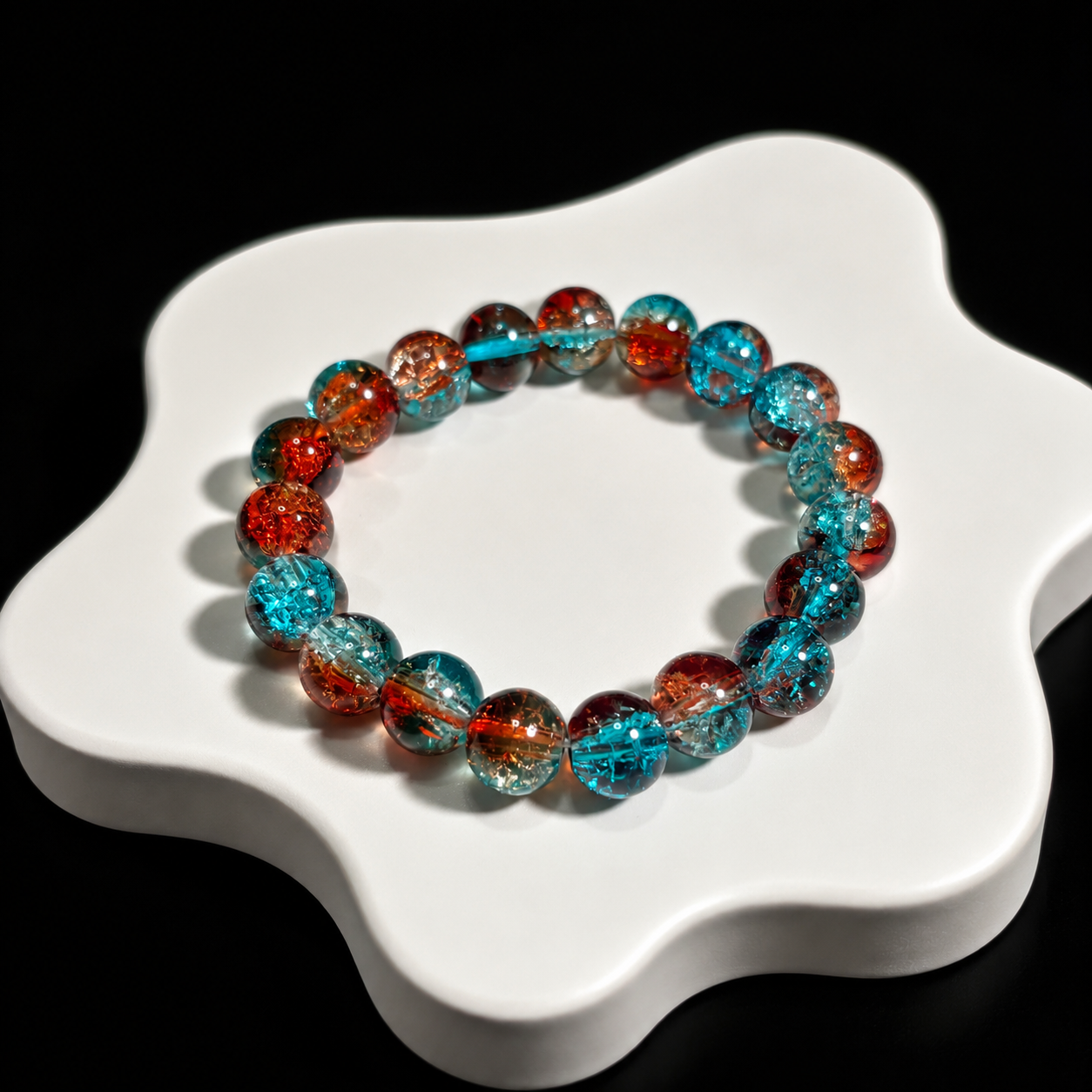 High-end beaded crystal bracelet with blue and yellow beads Sleep & Relaxation