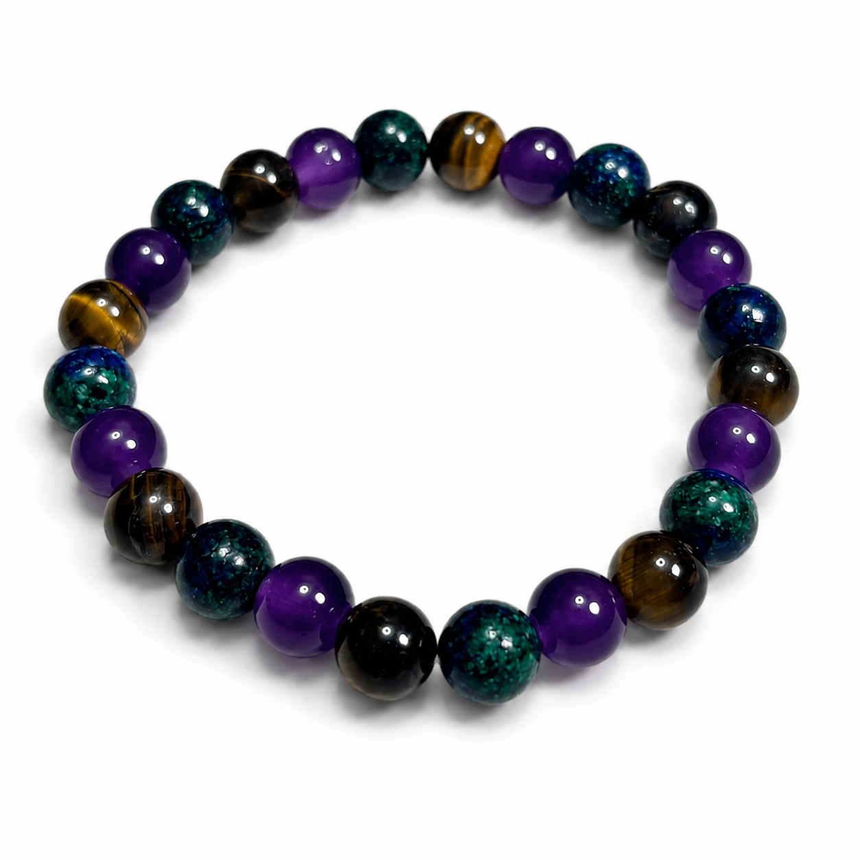 Amethyst wish-fulfilling natural tiger's eye bracelet