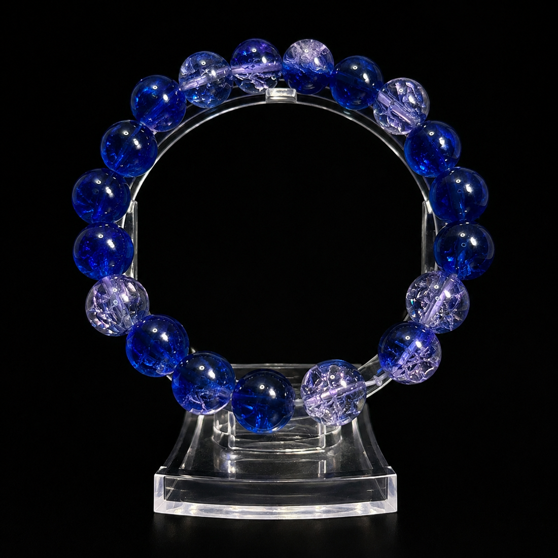 High-end crystal bead bracelet, deep blue Sleep & Relaxation