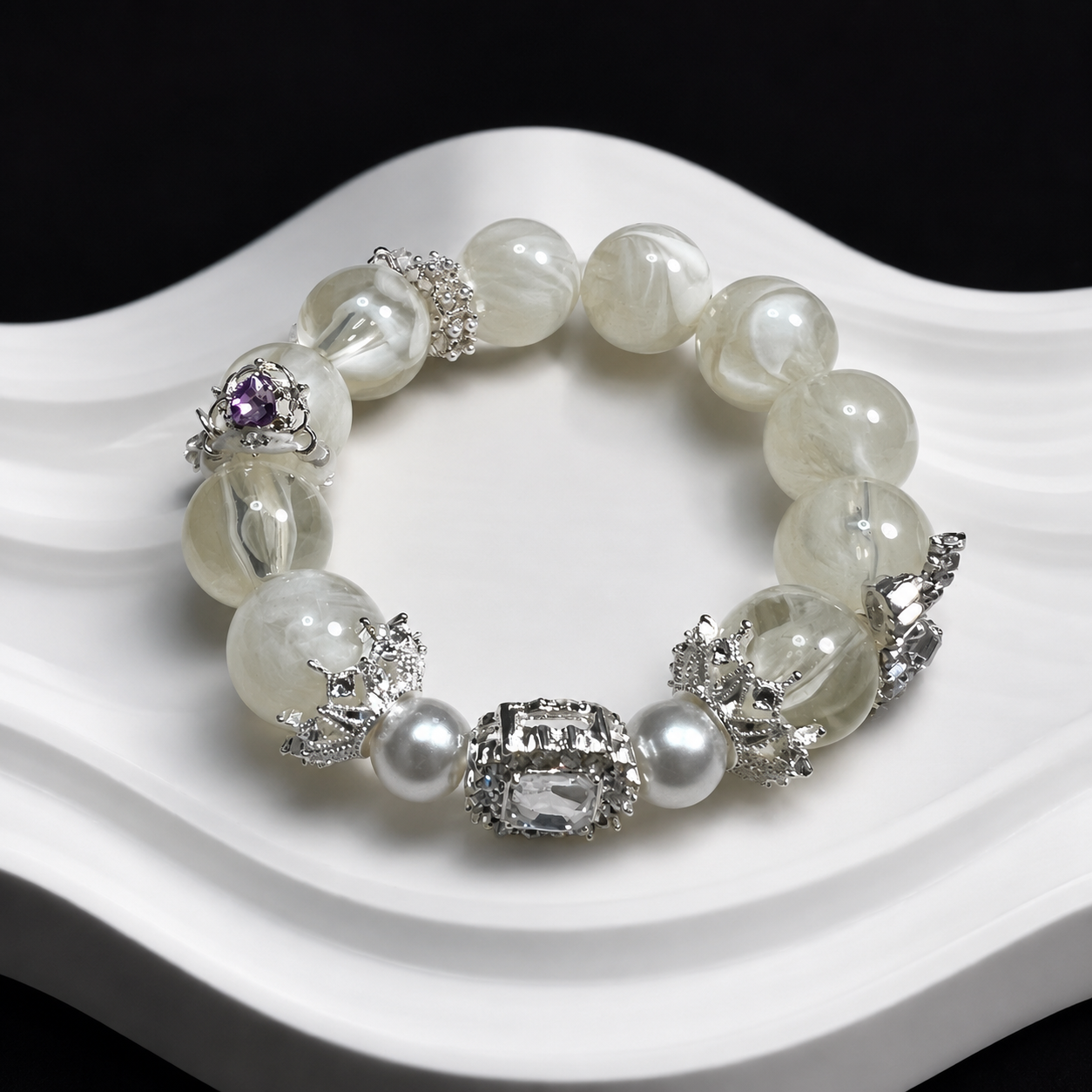 Snowflake Phantom White Crystal Wish-Fulfilling Bracelet - Exquisite and Stylish