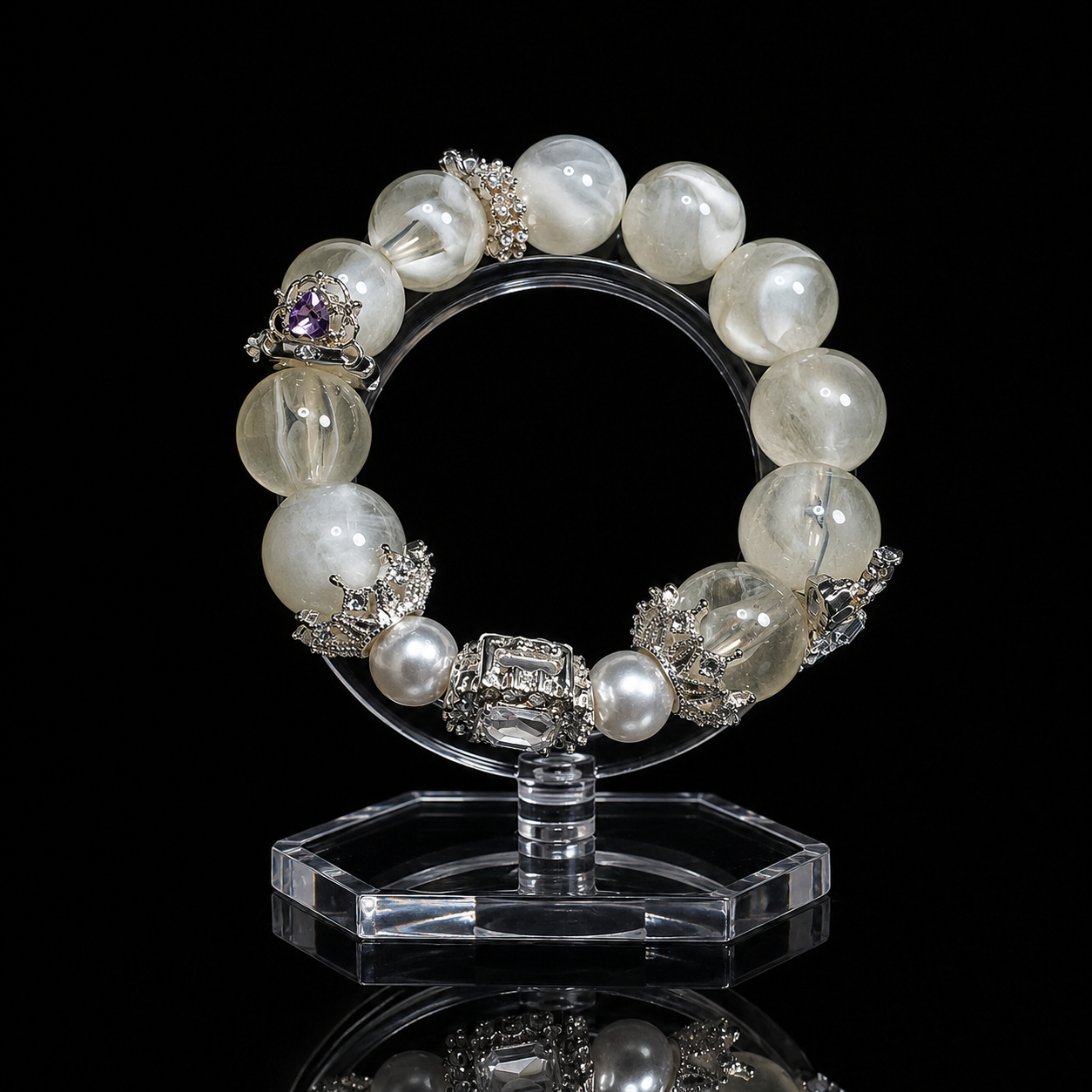 Snowflake Phantom White Crystal Wish-Fulfilling Bracelet - Exquisite and Stylish