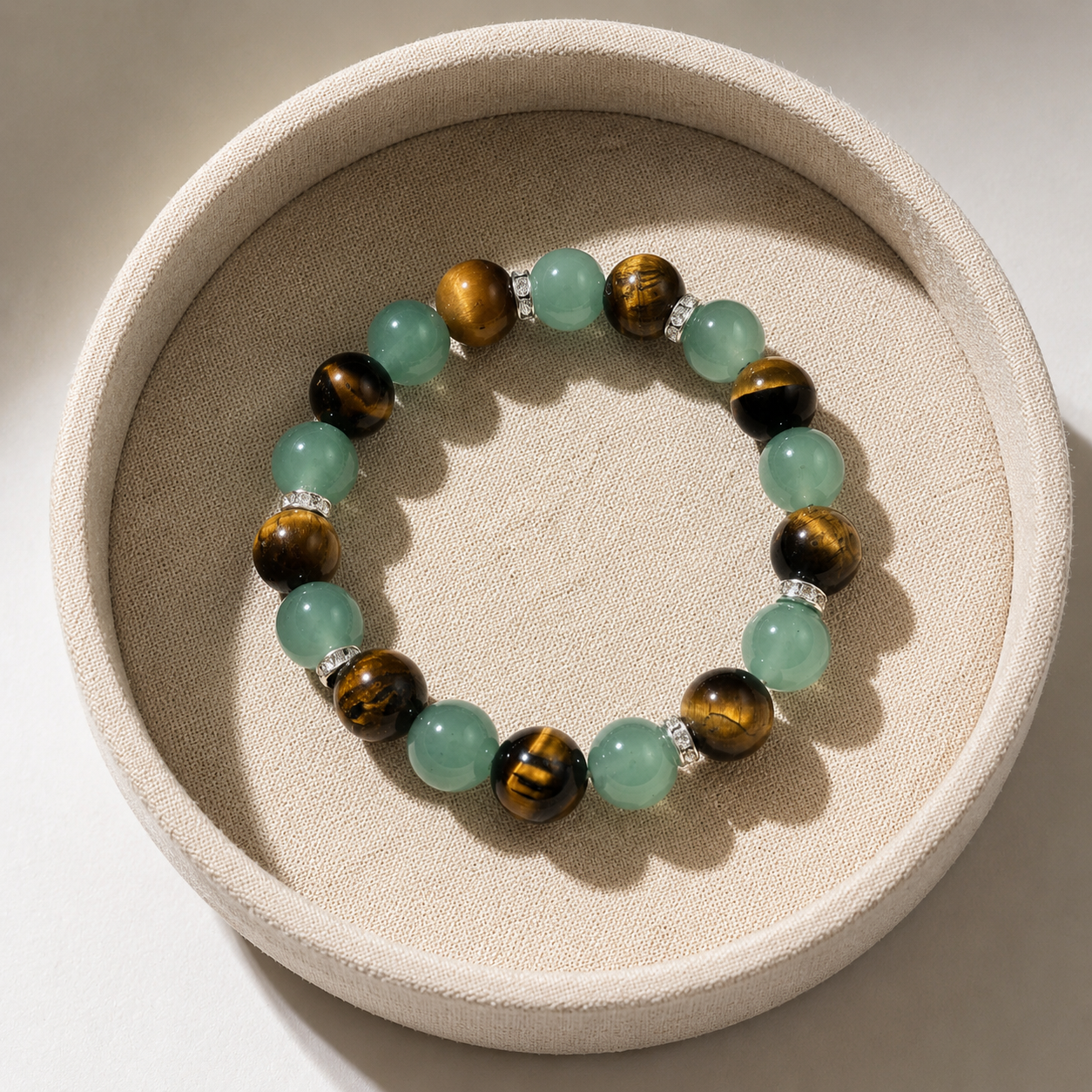 Vintage natural stone and crystal bracelet for protection and safety