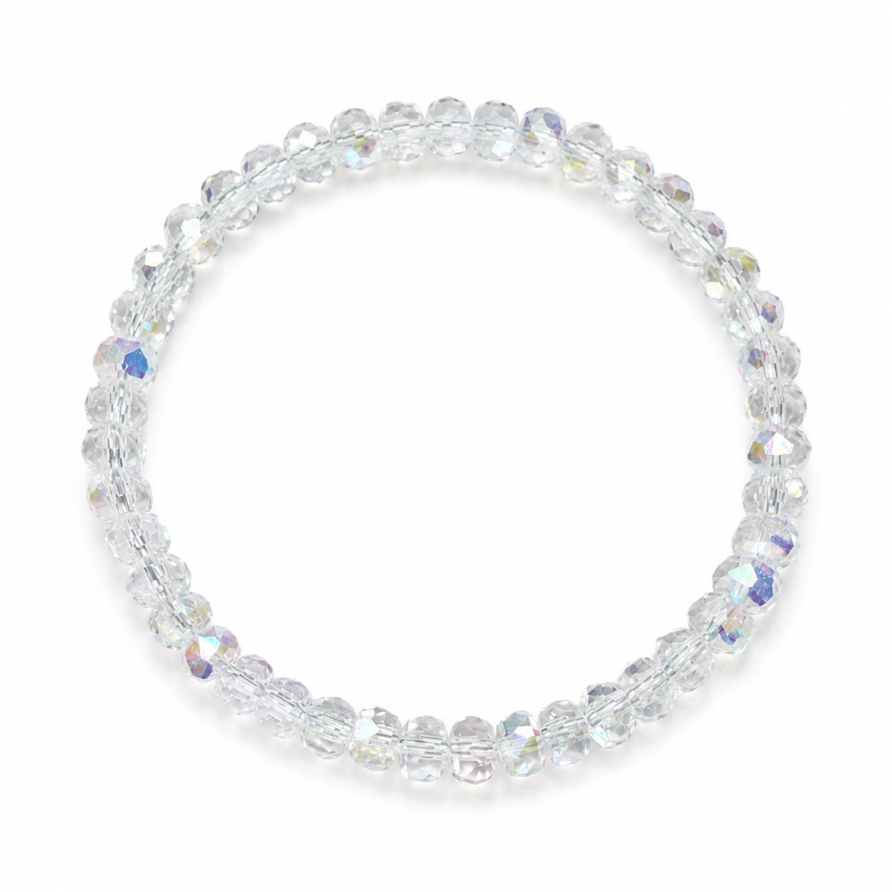 Crushed Ice Crystal Bracelet, Natural Crystal White, Protects Love