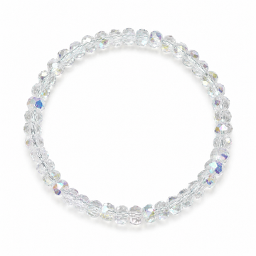 Crushed Ice Crystal Bracelet, Natural Crystal White, Protects Love
