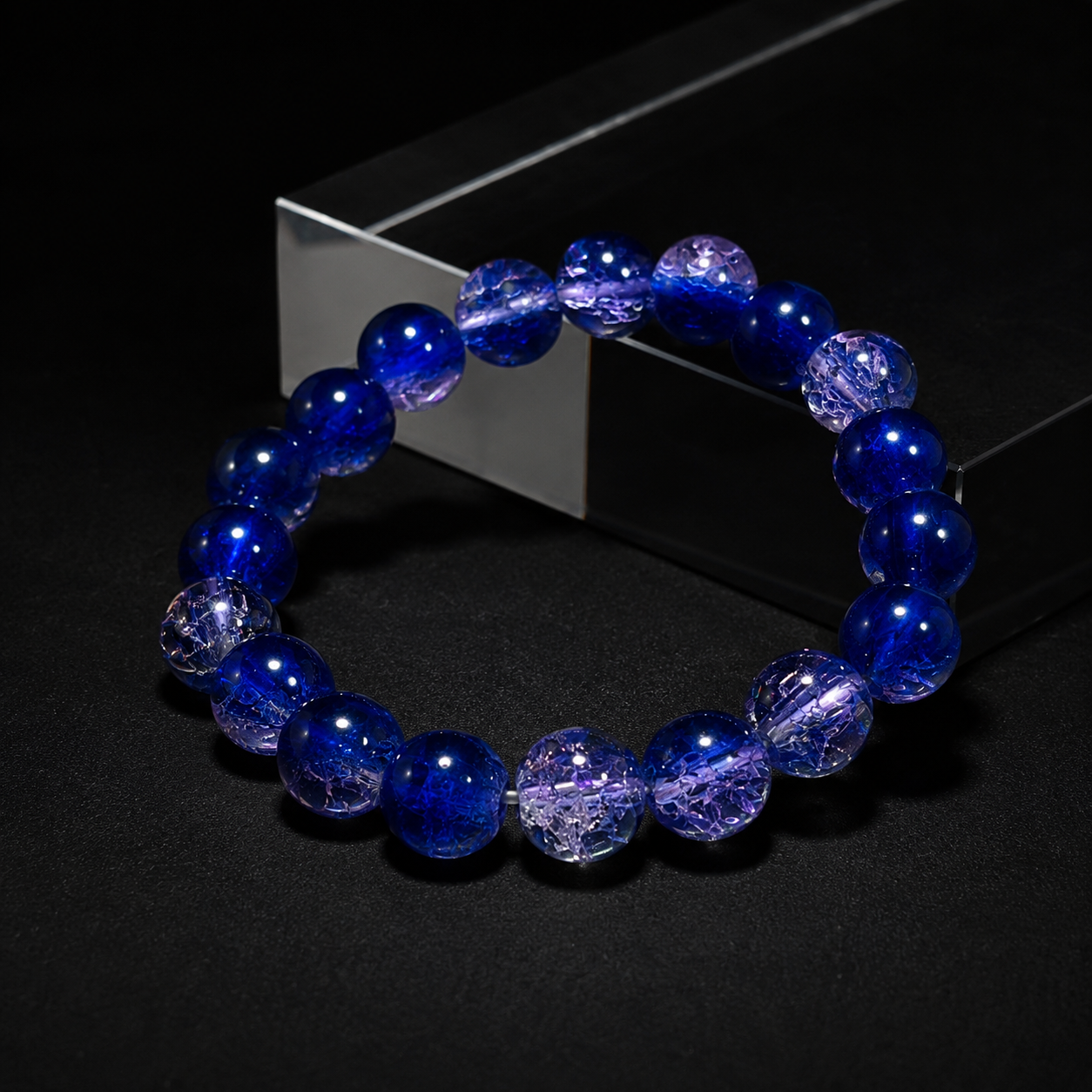 High-end crystal bead bracelet, deep blue Sleep & Relaxation