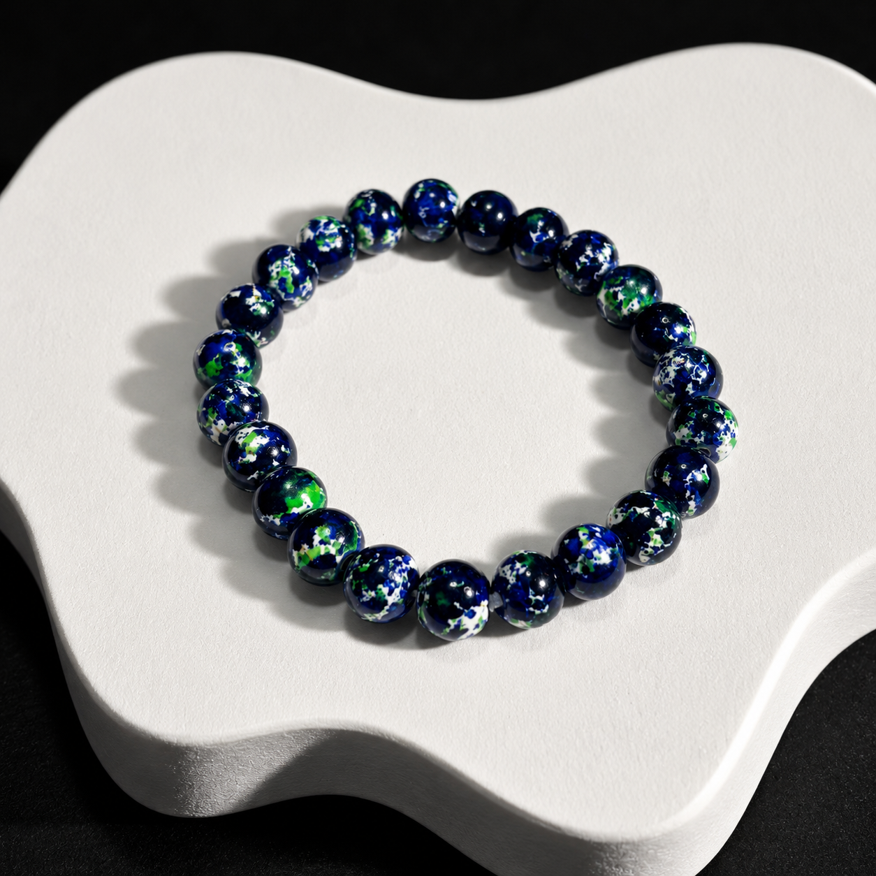 Rainbow Stone Bracelet Spray Painted Glass Bracelet Pressed Turquoise Bracelet for Fulfilling Wishes
