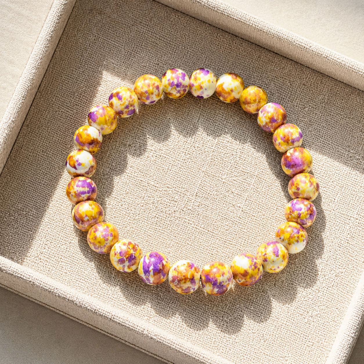 Rainbow Stone Spray Painted Glass Powder Pressed Turquoise to Get a Health Bracelet