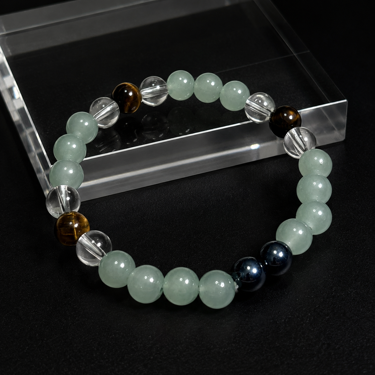 Nine different elemental natural stone glass bracelets relieve stress