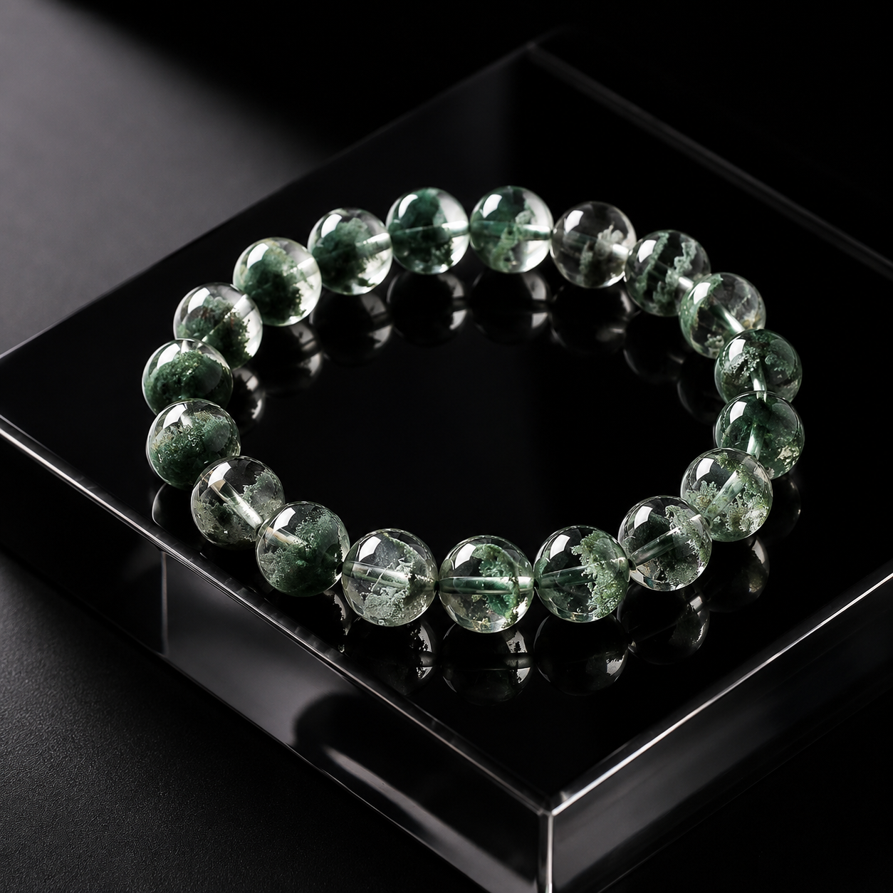 Brazilian natural green phantom quartz health bracelet
