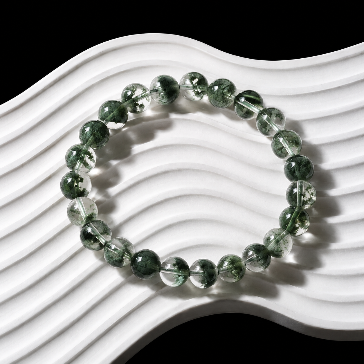 Brazilian natural green phantom quartz health bracelet