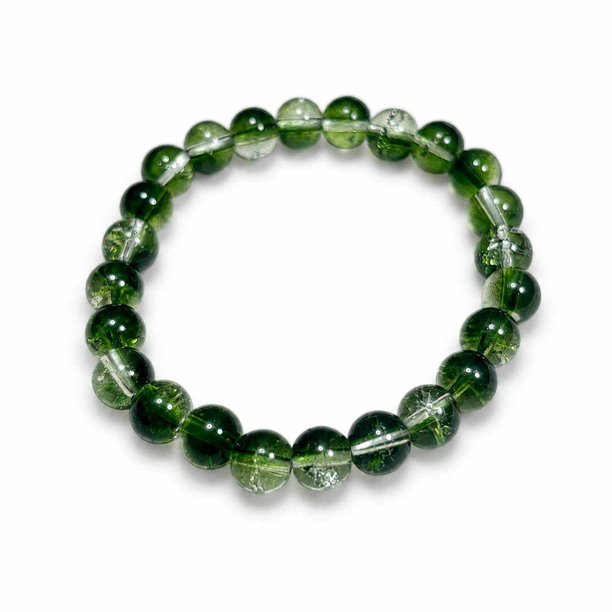 Green phantom quartz crystal multi-layered bracelet brings wealth