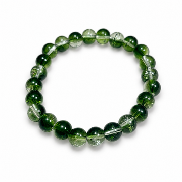 Green phantom quartz crystal multi-layered bracelet brings wealth