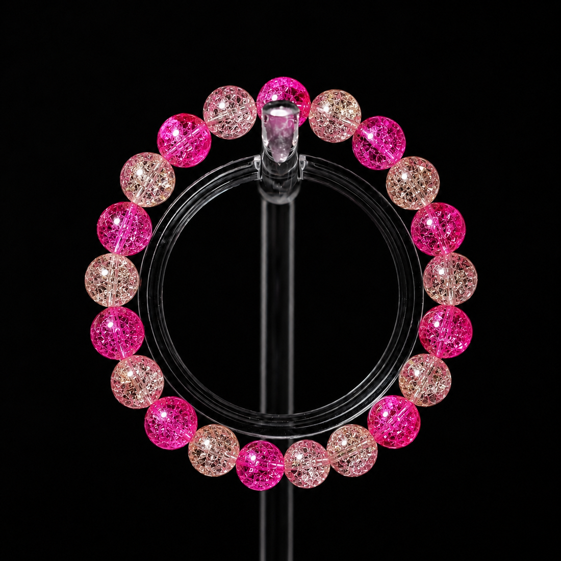 Playing with crystal beads to improve health - Pink and yellow