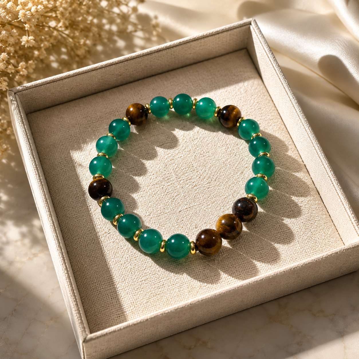 Vintage natural stone bracelet for protection and safety