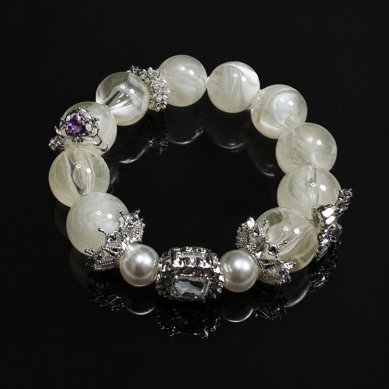 Snowflake Phantom White Crystal Wish-Fulfilling Bracelet - Exquisite and Stylish
