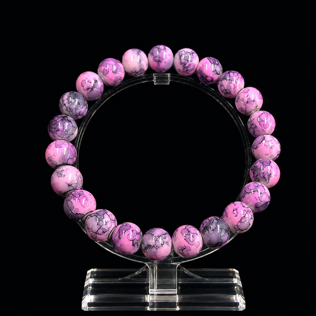 Rainbow Stone Spray Painted Glass Bracelet: Protecting Love