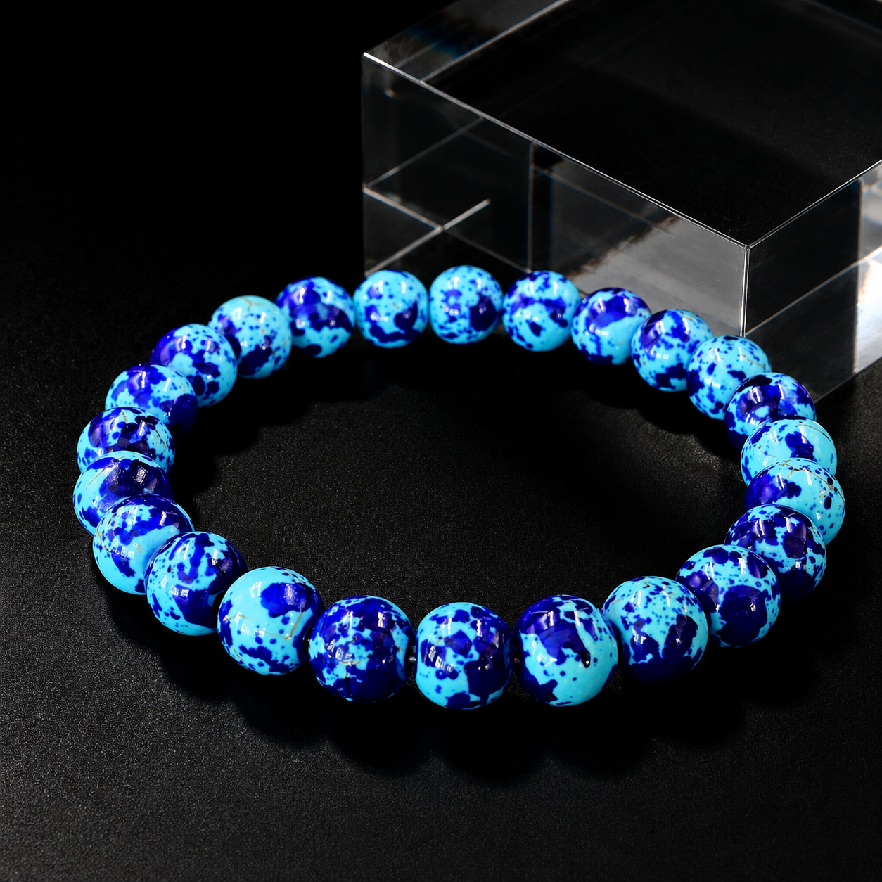 Rainbow Stone Bracelet with Sprayed and Painted Enamel Glass Confidence & Self-Esteem