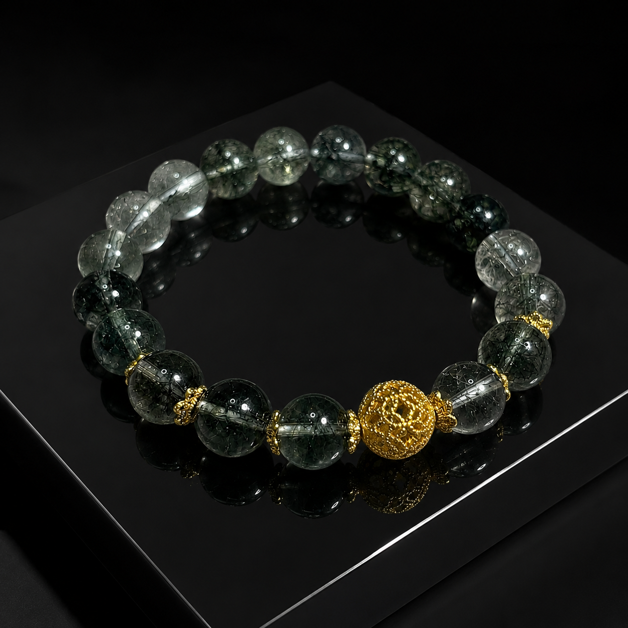 Natural malachite phantom quartz bracelet for health