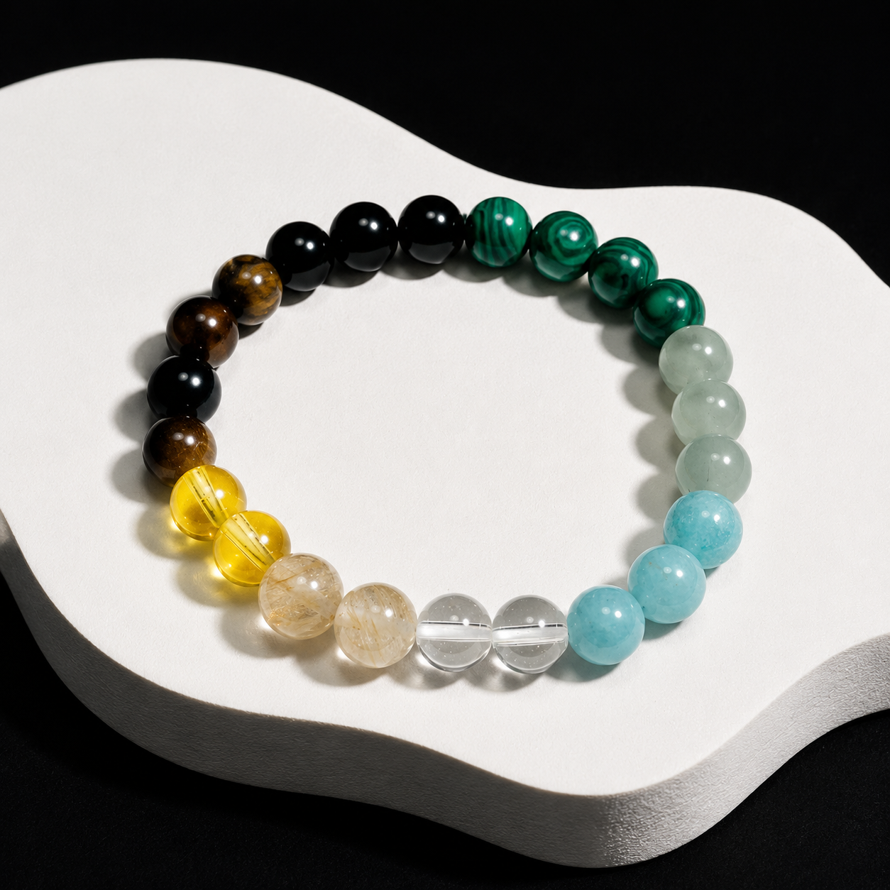 Nine different elements of natural glass bracelet bring wealth