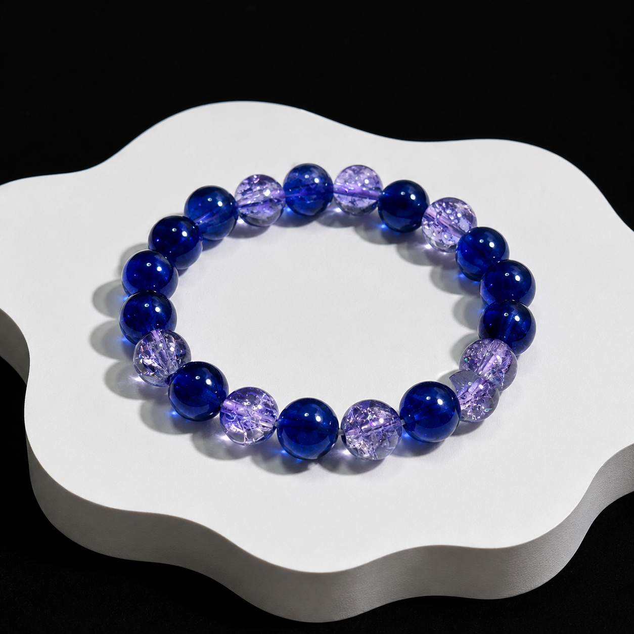 High-end crystal bead bracelet, deep blue Sleep & Relaxation