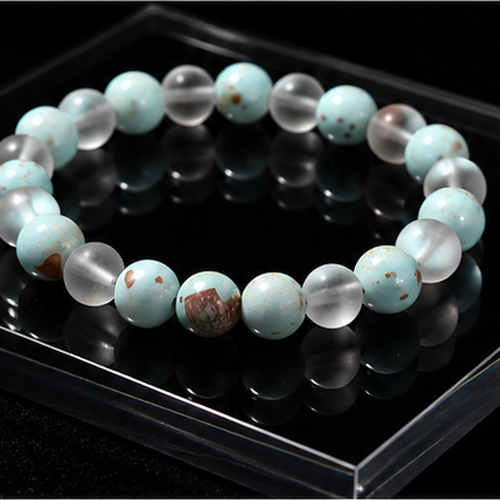 Natural Amethyst Tiger's Eye Lucky Bracelet, Blue and White
